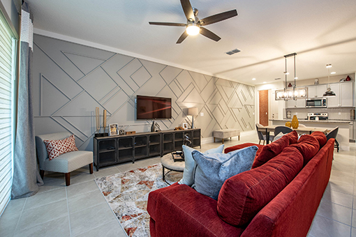 Living Room in Valrico Florida Designed by House Painters with Geometric Styles