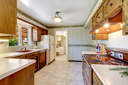 Kitchen with Outdated Aesthetic In Need of House Painters Serving Cory Lake Isles Florida